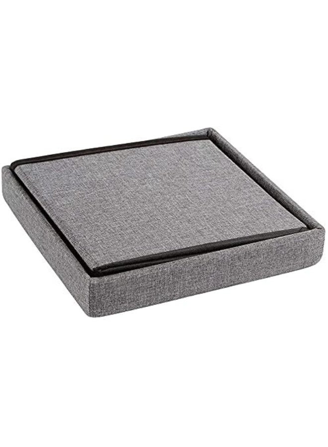 LAZER Folding Storage Cube Stool, Grey, Pack of 8 - Image 2
